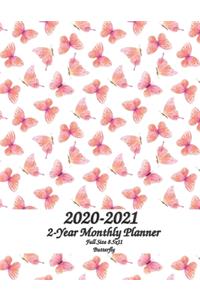 2020 - 2021 Butterfly Full Size 2-Year Monthly Planner 8.5x11