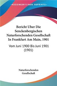 Bericht Uber Die Senckenbergischen Naturforschenden Gesellschaft in Frankfurt Am Main, 1901