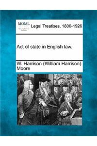 Act of State in English Law.