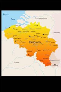 Map of Belgium Journal: 150 Page Lined Notebook/Diary