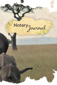 Notary Journal: 50 Pages, 5.5- X 8.5- Elephants