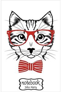 Notebook Journal Dot-grid, Graph, Lined, Blank No Lined Cat Wearing Cute Glasses: Small Pocket Notebook Journal Diary, (Blank Notebook Journal)