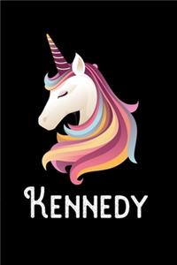 Kennedy: Journal (Diary, Notebook) Personalized Custom Name Unicorn Birthday Gift for Girls and Women