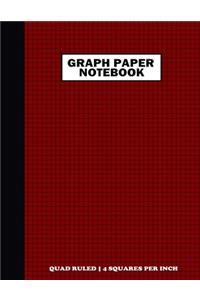 Graph Paper Notebook. Quad Ruled-4 Squares Per Inch