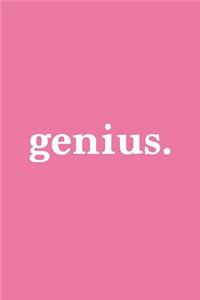 Genius. Journal - White on Pink Design