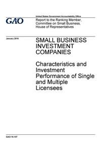 Small Business Investment Companies, characteristics and investment performance of single and multiple licensees