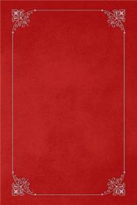 Red 101 - Blank Notebook with Fleur de Lis Corners