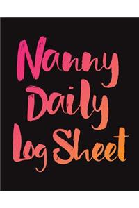 Nanny Daily Log Sheet
