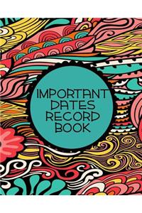 Important Dates Record Book
