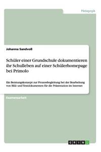 Schüler einer Grundschule dokumentieren ihr Schulleben auf einer Schülerhomepage bei Primolo