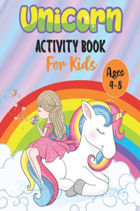 unicorn activity book for kids Ages 4-8