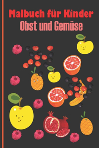 Malbuch für Kinder Obst und Gemüse