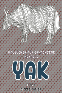 Malbücher für Erwachsene Mandala - Dickes Papier - Tiere - Yak