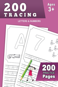 200 tracing letters and numbers