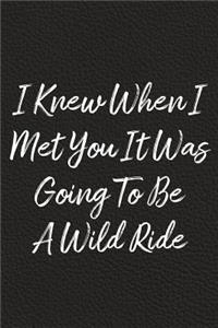 I Knew When I Met You It Was Going To Be A Wild Ride