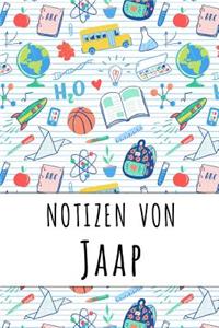 Notizen von Jaap: Liniertes Notizbuch für deinen personalisierten Vornamen