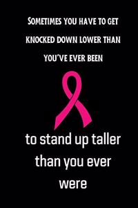 Sometimes you have to get knocked down lower than you've ever been to stand up taller than you ever were