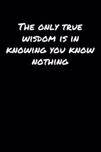 The Only True Wisdom Is In Knowing You Know Nothing