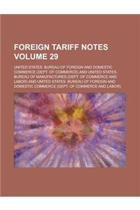 Foreign Tariff Notes Volume 29
