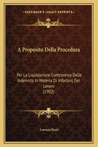 A Proposito Della Procedura