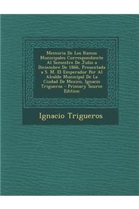Memoria de Los Ramos Municipales Correspondiente Al Semestre de Julio a Diciembre de 1866, Presentada A S. M. El Emperador Por Al Alcalde Municipal de La Ciudad de Mexico, Ignacio Trigueros
