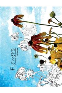 Flowers: Colouring book for adults