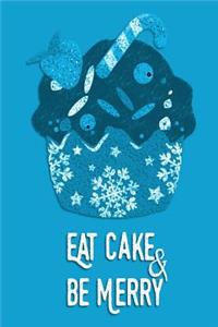Christmas Journal - Eat Cake & Be Merry (Blue-White)