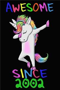 Awesome Since 2002 Unicorn Dab Notebook gift