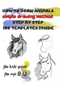 HOW TO DRAW ANIMALS simple drawing method STEP BY STEP 100 TEMPLATES INSIDE