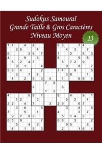Sudokus Samouraï - Grande Taille & Gros Caractères - Niveau Moyen - N°13