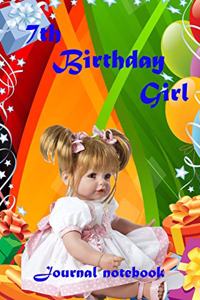 7th Birthday girl journal notebook