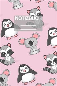 Notizbuch A5 Muster Zeichnung Baby Koala Pinguin