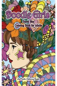 Doodle Girls Travel Size Coloring Book for Adults