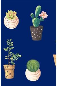 Bullet Journal: Cactus with Blue Cover Design - Notebook with 160 Dot Grid Pages