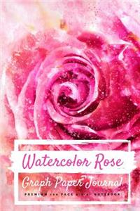 Watercolor Rose Graph Paper Journal