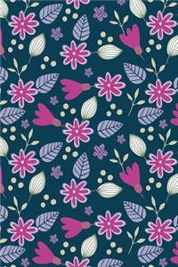 Journal Notebook Pink Leafy Pattern