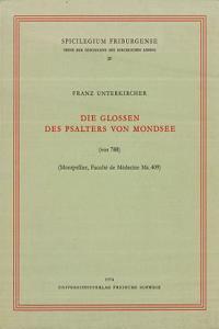 Die Glossen Des Psalters Von Mondsee