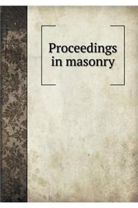 Proceedings in Masonry