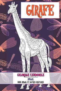 Coloriage Zendoodle - Bébé animal et autres créatures - Animal - Girafe