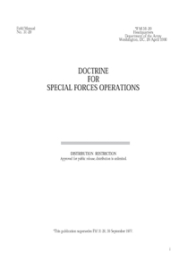 FM 31-20 Doctrine for Special Forces Operations