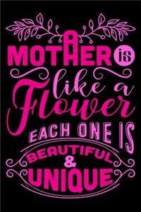 Mother is like a flower Each one is beautiful and unique