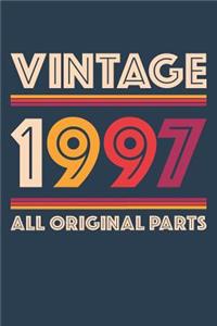 Vintage 1997 Notebook 'All Original Parts' - 22 Years Old Birthday Planner - Retro Journal for Women and Men - 22nd Birthday Gift