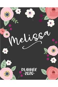 Melissa: Personalized Name Weekly Planner. Monthly Calendars, Daily Schedule, Important Dates, Goals and Thoughts all in One!