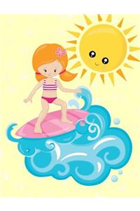 Summer Vacation Surfer Girl Hang Ten Journal