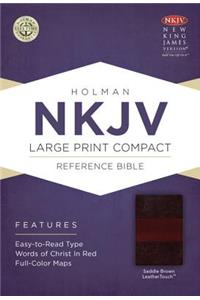 NKJV Large Print Compact Reference Bible, Saddle Brown LeatherTouch