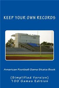 American Football Game Stats Book