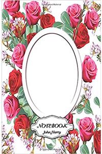 Notebook Journal Dot-grid Notebook Pink and Red Roses