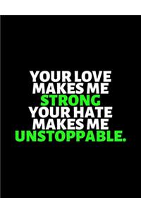 Your Love Makes Me Strong Your Hate Makes Me Unstoppable