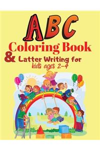 ABC Coloring Book and Latter Writing for kids ages 2-4