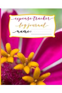 Expense Tracker Log Journal: Monitor your Finances with Cover featuring a realistic photograph of a pink and orange flower by Ashley Sterling